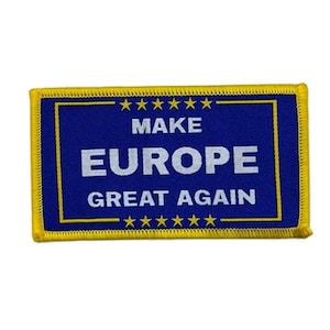 Make Europe Great Again gewebter Patch – 9 x 5 cm Aufnäher zum Aufbügeln