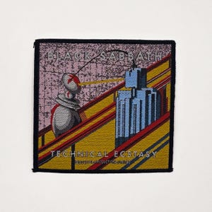 Officiell Black Sabbath-lapp | "Technical Ecstasy" vävd lapp | Heavy Metal-merchandise | 10 x 10 cm