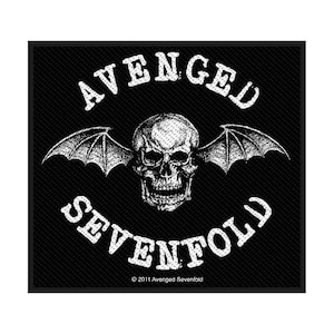 Parche oficial de Avenged Sevenfold | Parche tejido con el logo de Death Bat | Merchandising de bandas de metalcore | 10 x 10 cm