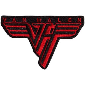 Official Van Halen Patch | Classic Logo Bordered Woven Iron-On Applique | Hard Rock Merch 7,8 cm x 11,4 cm
