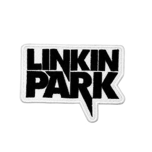 Linkin Park Patch – Zwart logo op wit (9,5×7 cm) om te strijken