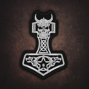 Thor’s Hammer Patch 9×13 cm – Mjölnir Norse Embroidered Symbol – Viking Protection