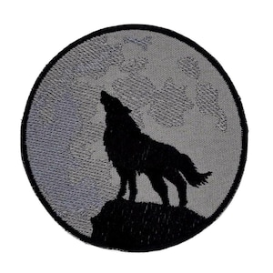 Wolf Moon Patch – 10 x 10 cm Patch – Borduurwerk – Türkiye Chechnya Viking Symbol – om te naaien