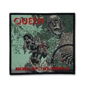 Naszywka Queen News Of The World 10 x 10 cm - Klasyczny zespół rockowy Merch Woven - Kamizelka, plecak, dekoracja, motyw robota