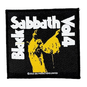 Black Sabbath-lapp VOLYM 4-lapp 9,5 x 9,5 cm - Heavy Metal Band Merch Woven - Västjacka Ryggsäck Dekoration Ozzy Osbourne