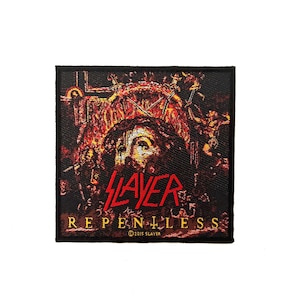 Officiell Slayer-lapp | "Repentless" vävd lapp | Sy-på | Thrash Metal-merchandise 10 x 10 cm