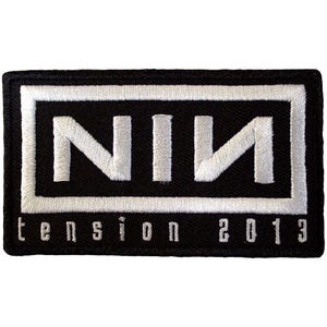 Offizieller Nine Inch Nails Patch | "Tension 2013" Gewebter Aufnäher | Zum Aufbügeln | Industrial Rock Merch ca. 10 x 5 cm