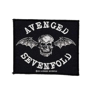 Offizieller Avenged Sevenfold Patch | Death Bat Logo Woven Aufnäher | Metalcore Band Merch | 10 x 10 cm