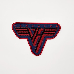 Official Van Halen Patch | Classic Logo Bordered Woven Iron-On Applique | Hard Rock Merch 7,8 cm x 11,4 cm