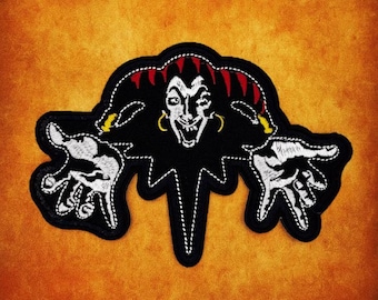Korol i Shut Patch ca. 13 cm – Joker Clown Punk Rock Patch Russia Horror Punk Embroidered Badge DIY Vest Biker
