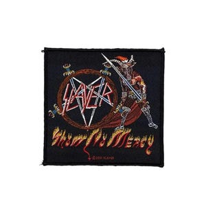 Official Slayer Patch | "Show No Mercy" Woven Sew-On Applique | Thrash Metal Band Merch | 10 x 10 cm