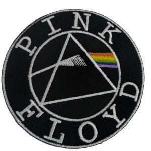 Parche oficial de Pink Floyd | Parche tejido con el logo circular | Merchandising de rock progresivo | Para planchar | Ø 7,5 cm