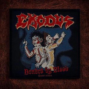 Exodus Patch – Bonded by Blood – 10 x 10 cm – Woven Thrash Metal Band Patch