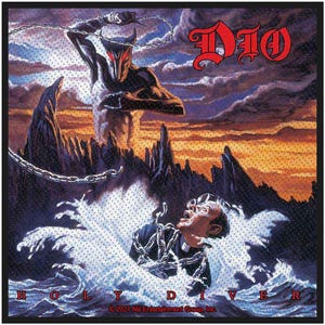Offizieller Dio Patch | "Holy Diver" Album Cover Woven Aufnäher | Heavy Metal Band Merch | 10 x 10 cm