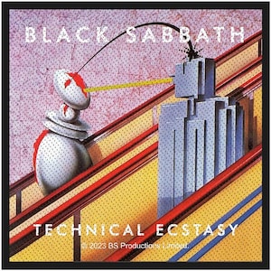 Official Black Sabbath Patch | "Technical Ecstasy" Woven Sew-On Applique | Heavy Metal Merch | 10 x 10 cm