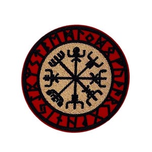 Vegvisir Patch 10 cm – Viking Compass Norse Symbol - Viking - Paganism - Sew On Patch