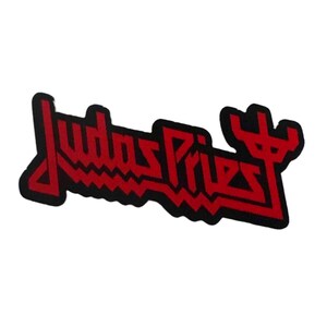Officiële Judas Priest-patch | Geweven patch met uitgesneden logo | Heavy Metal merchandise | Opnaaibaar | 9 x 4,5 cm