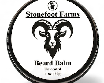 Unscented Beard Balm – All-Natural, Mango Butter, Jojoba, Argan - 1 oz