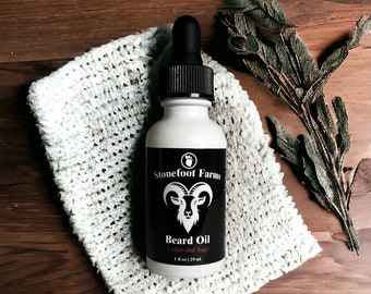 Beard Oil for Men, Cedar and Sage Scented Beard Conditioner, Men's Gift for Him, Beard Growth Oil, Groomsman Gift