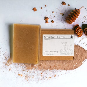 Unscented Goat Milk Soap Bar - Homemade Bath Soap, All Natural Cold Process Method, Handmade Gift for Him or Her