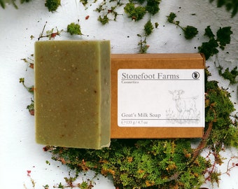 Fresh Spring Goat Milk Soap Bar - Homemade Bath Soap, All Natural Cold Process Method, Handmade Gift for Him or Her