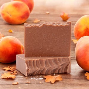 Limited Edition Peach Blossom Goat Milk Soap Bar - Fall Gift, Homemade Bath Soap, All Natural Cold Process Method, Gift for Him or Her