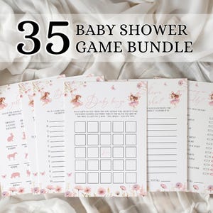 Fairy Baby Shower Games Bundle, Fairy Garden Baby Shower Games Package, Floral Baby Shower Games Cards, Pink Fairy Baby Shower Activity AF2