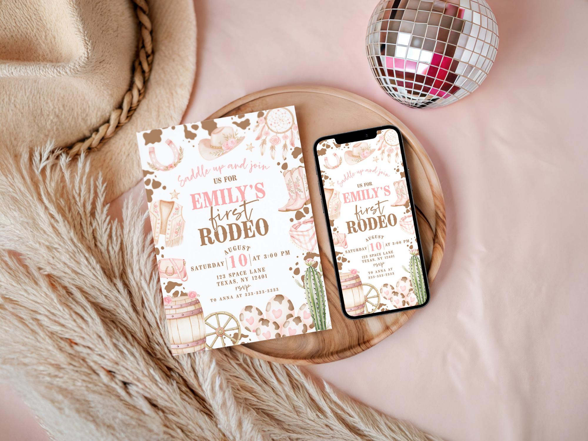 My First Rodeo Birthday Bundle – Girl Cowgirl 1st Birthday Kit ...