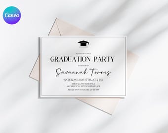 Graduation Mini Announcement – 5x3.5 Senior Insert Card for College & High School (Instant Editable Template)