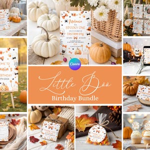 Pacchetto stampabile "Spooky One Birthday", pacchetto festa di primo compleanno di Halloween, grazioso pacchetto di inviti per il primo compleanno a tema fantasma, decorazioni spettrali per compleanno GH1