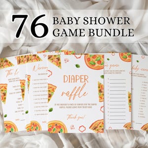 Pizza Baby Shower Game Package, Slice Slice Baby Shower Games Bundle, Italian Baby Shower Game Set, Pepperoni Baby Shower Activities PF2
