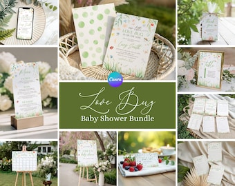 Zestaw na Baby Shower Little Love Bug – motyw Ladybug Garden (edytowalny szablon Canva) GB2
