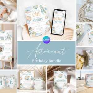 First Trip Around the Sun Birthday Bundle, Galaxy First Birthday Bundle, Space 1st Birthday Package, Astronaut 1st Birthday Decor Kit AD1