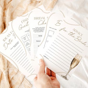 Pearls Prosecco Bridal Shower Games Bundle, Brunch and Bubbly Bridal Shower Game Pack, Printable Champagne Bridal Activities Bundle PP3 image 6