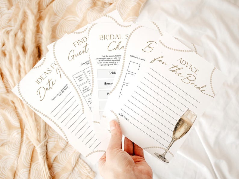 Pearls Prosecco Bridal Shower Games Bundle, Brunch and Bubbly Bridal Shower Game Pack, Printable Champagne Bridal Activities Bundle PP3 image 6