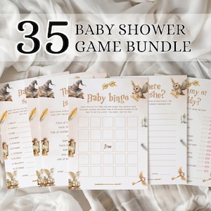 Wizard Baby Shower Game Bundle, Magic Baby Shower Activities Suite, Wizard on the Way Party Games Package, Wizarding World Shower Games MS2