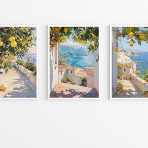 Amalfi Coast Lemon Tree Prints: Italy Kitchen Wall Art (Digital Download)