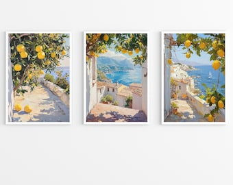 Amalfi Coast Lemon Tree Prints: Italy Kitchen Wall Art (Digital Download)