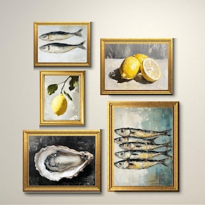 Lemon & Sardine Still Life Art Prints: French Kitchen Decor (Digital Download)