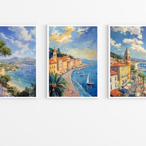Nice France Print Set: Mediterranean Coastal Wall Art (Digital Download)