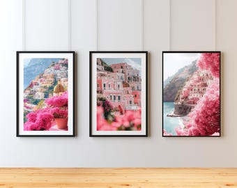 Amalfi Coast Prints Set: Positano Italy Cityscape (Digital Download)