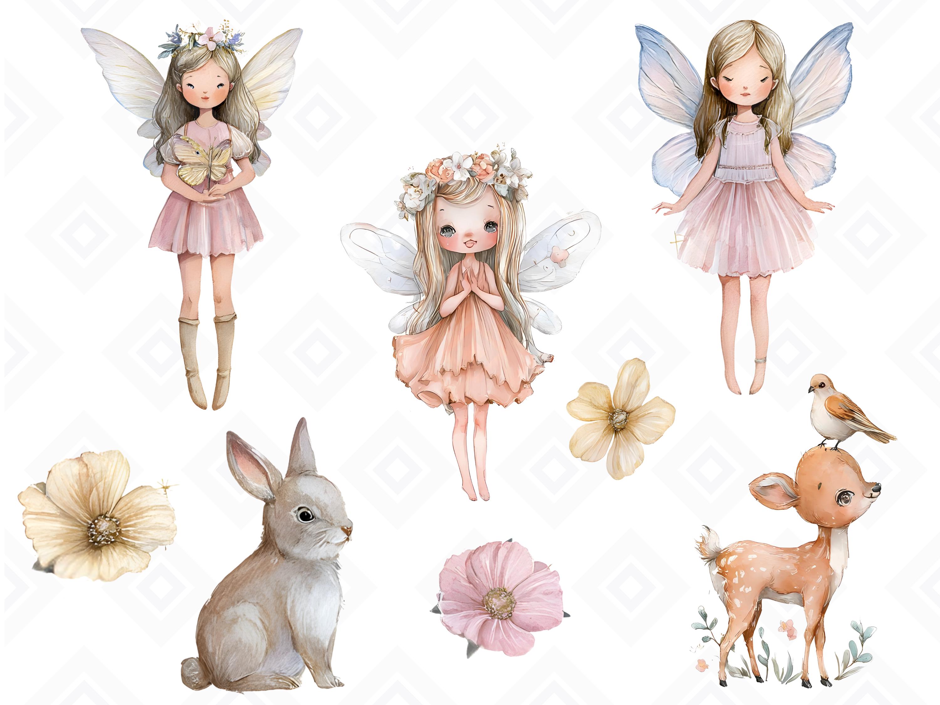 Watercolor Fairy Garden Clipart Bundle (PNG Digital Download) - Etsy