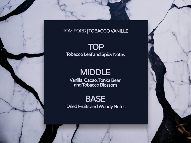 TOM FORD Tobacco Vanille 1ml 2ml 5ml 10ml Sample Warm unisex fragrance for winter Practical fragrance sample Niche fragrance image 3