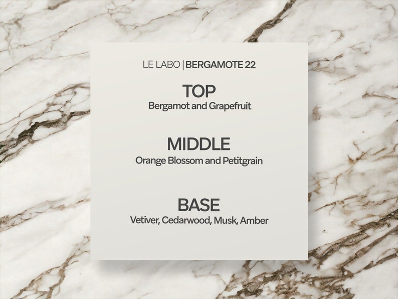 LE LABO Bergamote 22 1ml 2ml 5ml 10ml Sample Frischer zitrischer Unisex Duft Praktische Duftprobe Bild 2