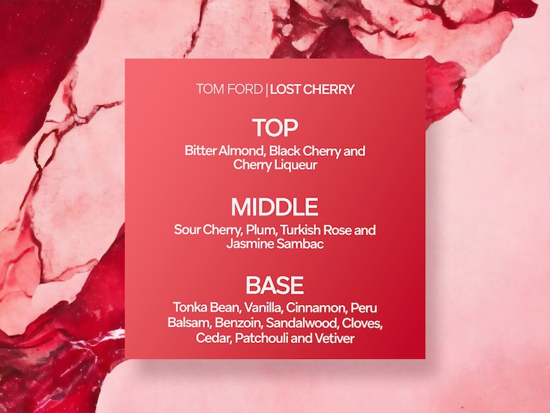 TOM FORD Lost Cherry 1ml 2ml 5ml 10ml Sample Fruity Sweet Unisex Fragrance Practical scent sample image 2