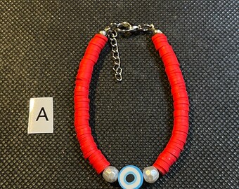 Handmade Evil Eye Beaded Bracelet | Colourful Boho Bracelet | Protection Bracelet | Summer Jewellery Gift for Her