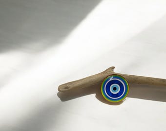 Rainbow Glass Evil Eye Magnet | Handmade Nazar Amulet Talisman
