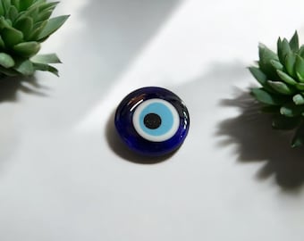 Small Glass Evil Eye Magnet | Handmade Glass Nazar | Fridge Decoration | Protective Good Luck Gift