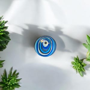 Handmade Colourful Glass Evil Eye Magnet | Traditional Nazar | Fridge Decor | Good Luck Gift