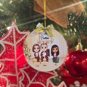 Customize Acrylic Ornament Gift for Family • Family Ornament • Holiday Gifts for Friends • Personalized Christmas Ornament